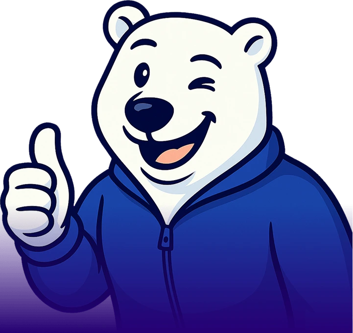 Frankie the Fraction bear, thumbs up