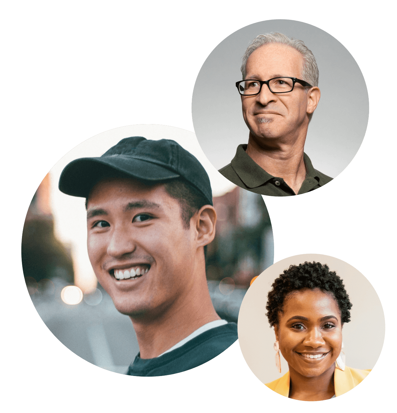 a team of 3 people smiling
